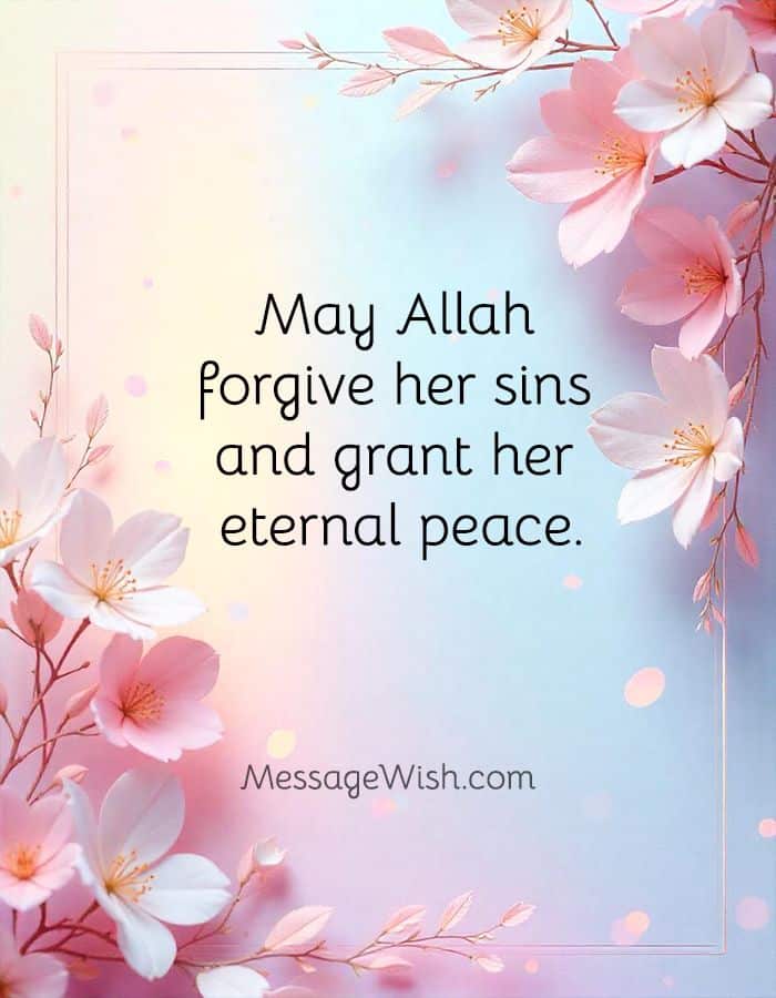 Islamic Condolence Messages for Loss of Mother-in-Law thoughtful sympathy card design with peaceful and comforting elements.