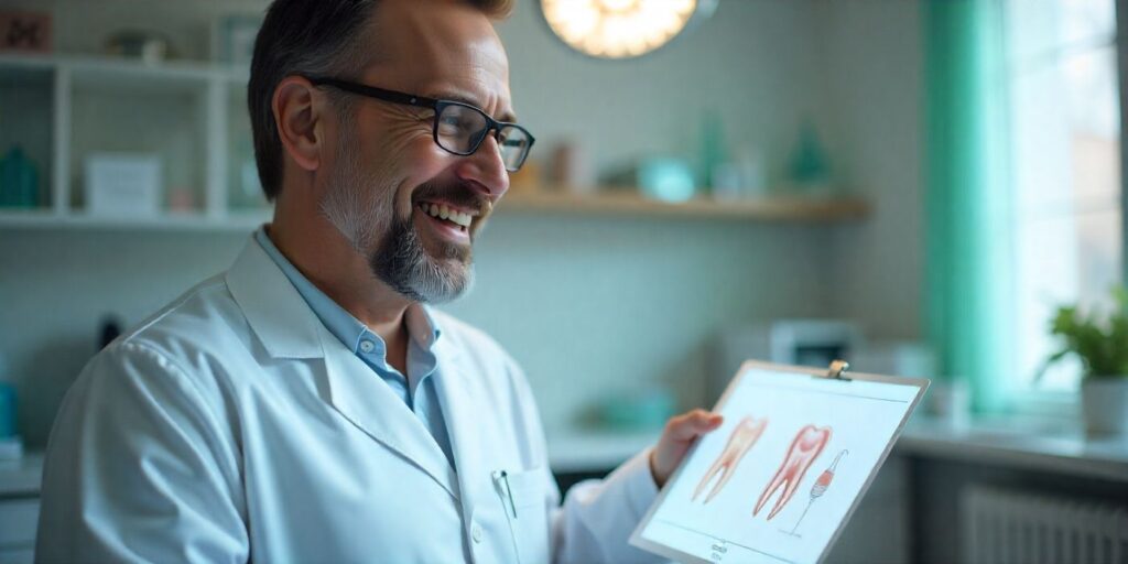Professional thank you image for dentist in clean dental clinic setting.