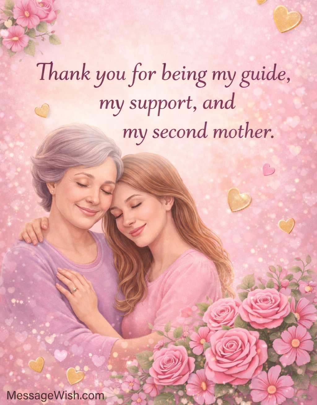 Heartfelt family-themed card featuring thank you messages for mother-in-law from daughter-in-law with warm, loving tones.