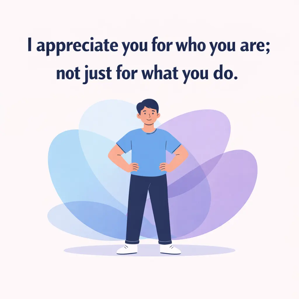 A minimal illustration highlighting authenticity and valuing someone for their true self beyond actions.