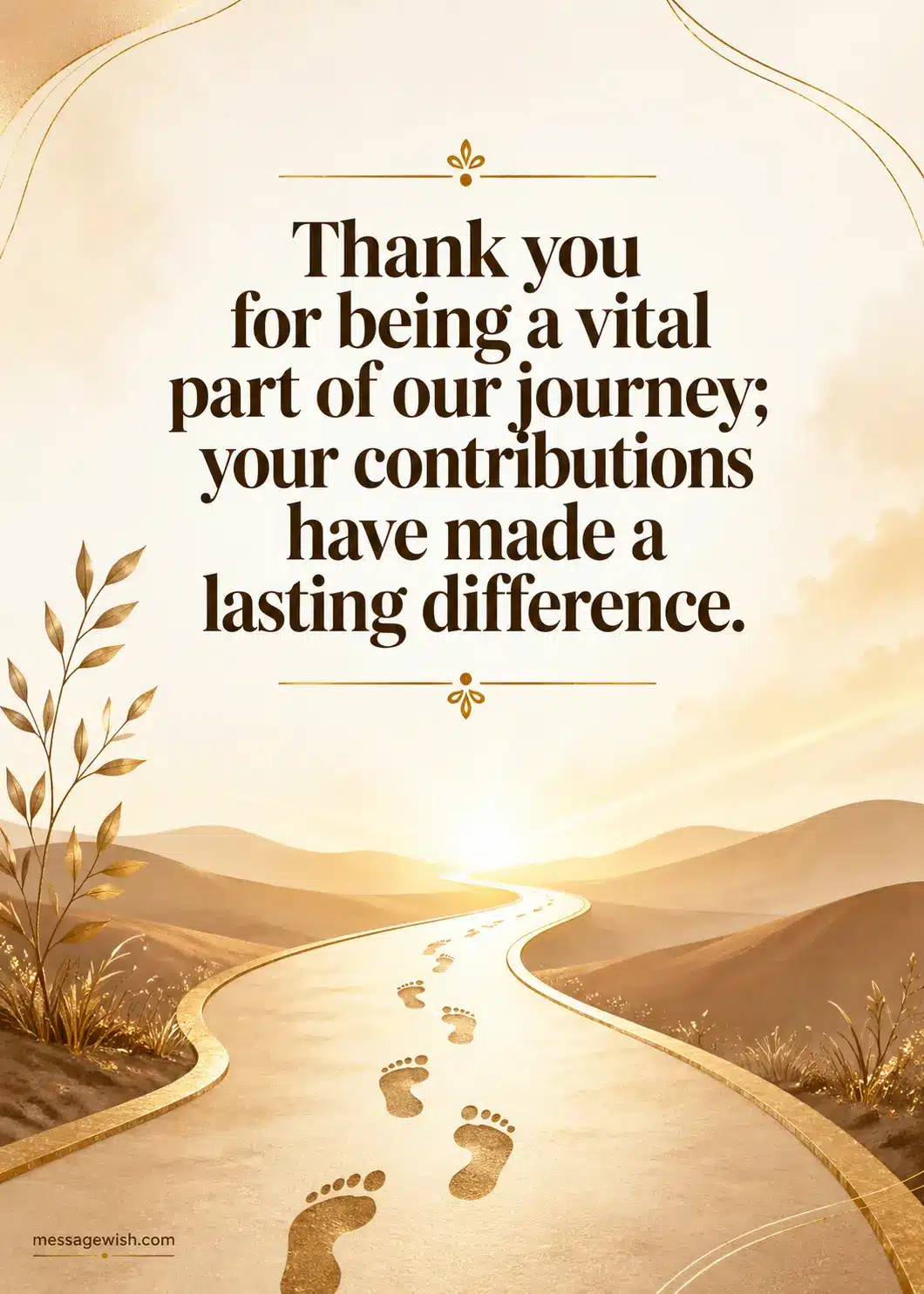 A minimalist journey-themed illustration emphasizing appreciation for lasting impact and meaningful contributions over time.