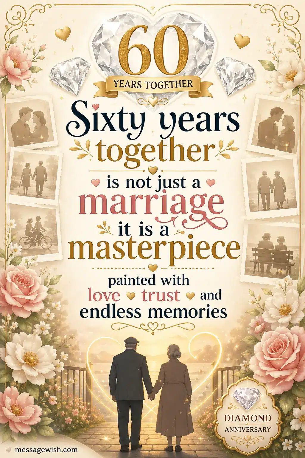 Sixty years together is not just a marriage it is a masterpiece painted with love trust and endless memories