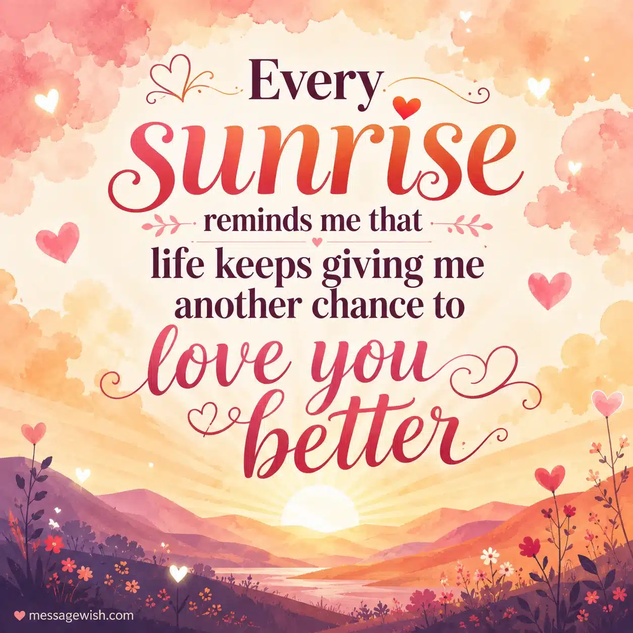 Every sunrise reminds me that life keeps giving me another chance to love you better
