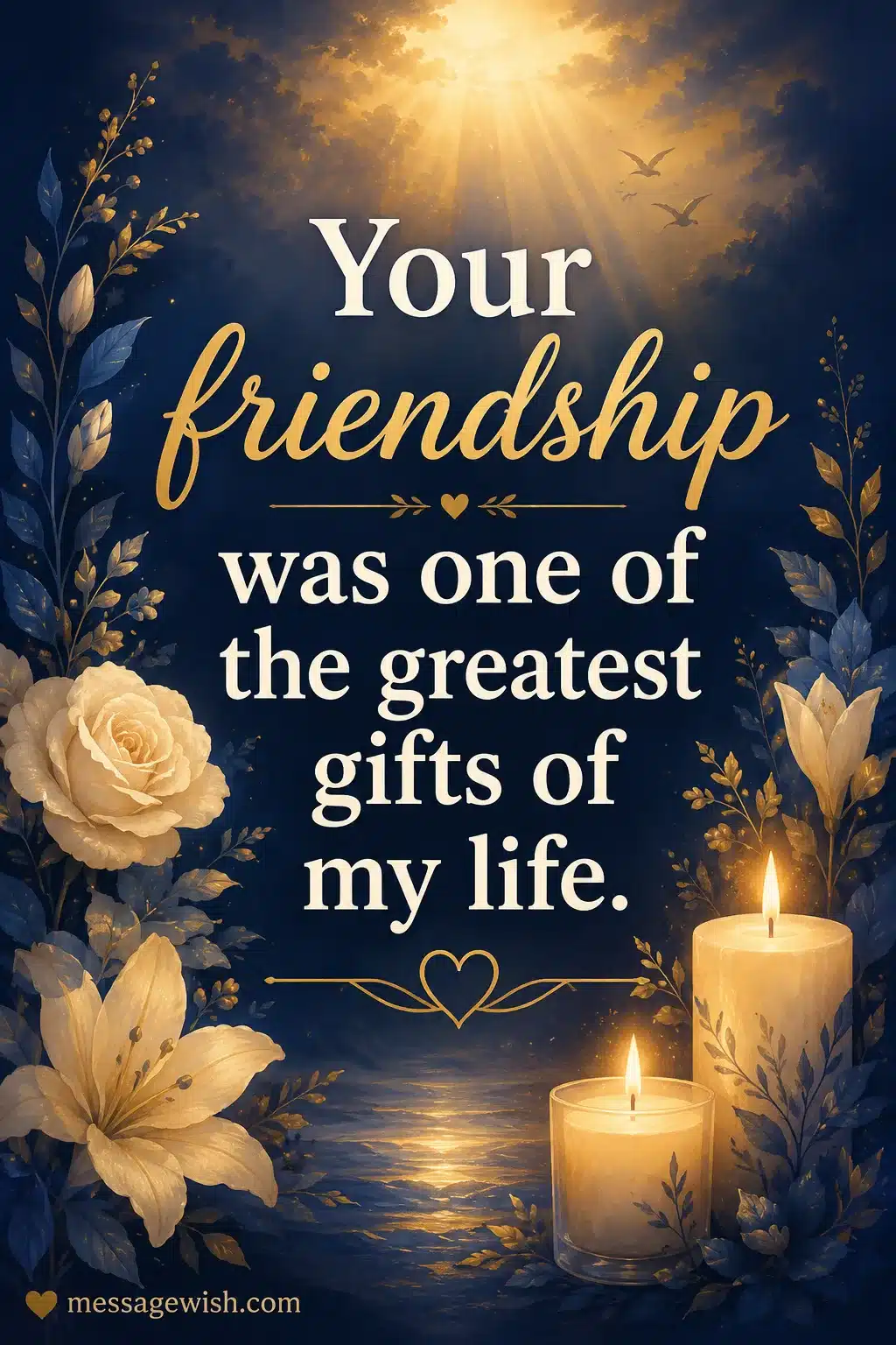 Heartfelt tribute message honoring a friend's beautiful impact