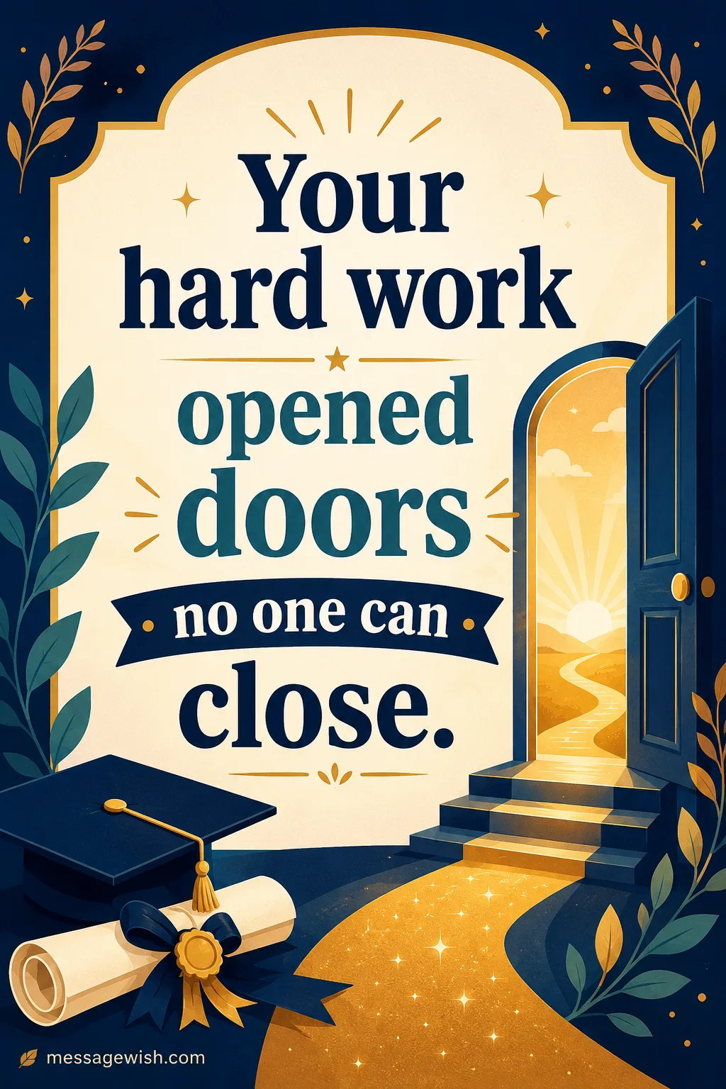 Your hard work opened doors no one can close