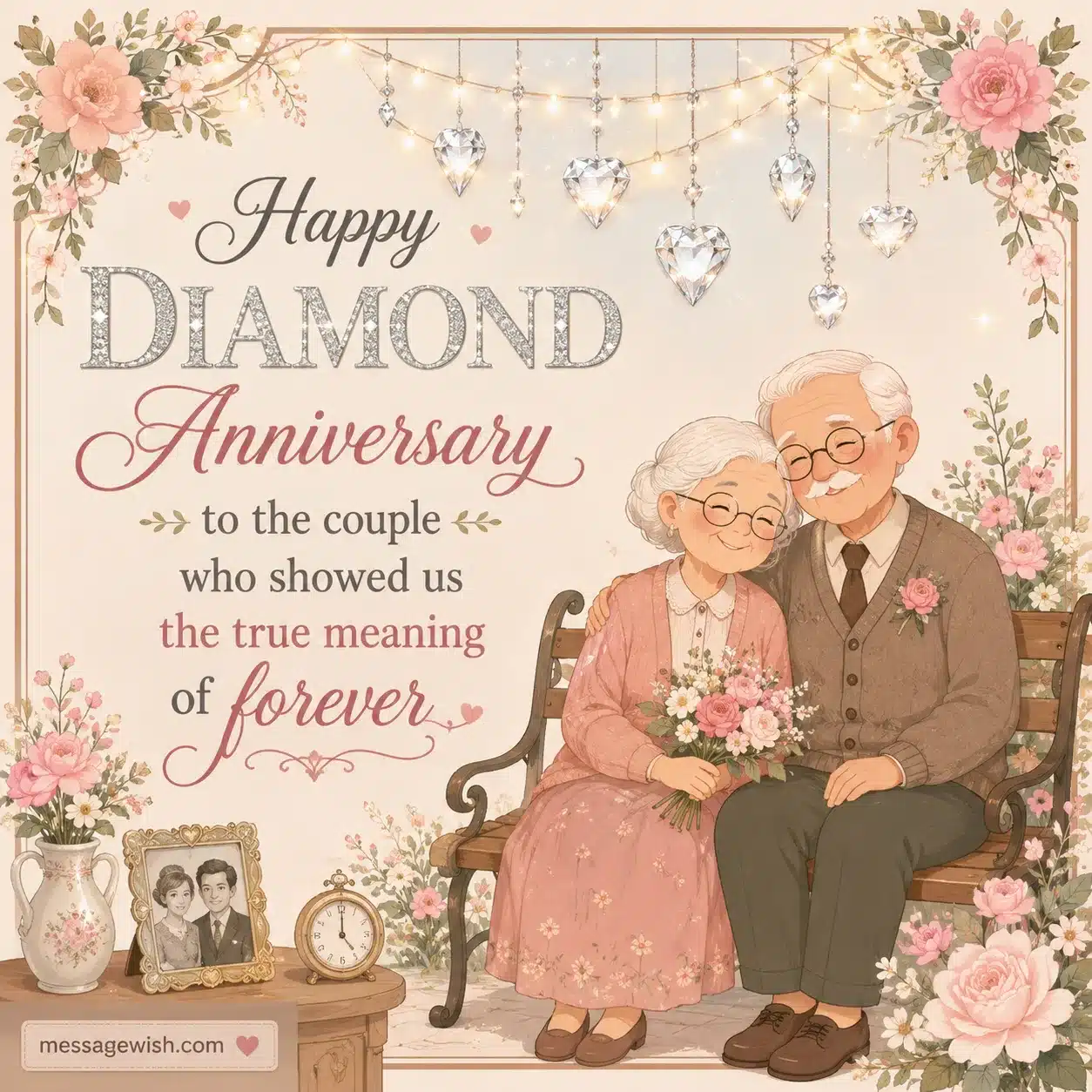 Happy Diamond Anniversary to the couple who showed us the true meaning of forever
