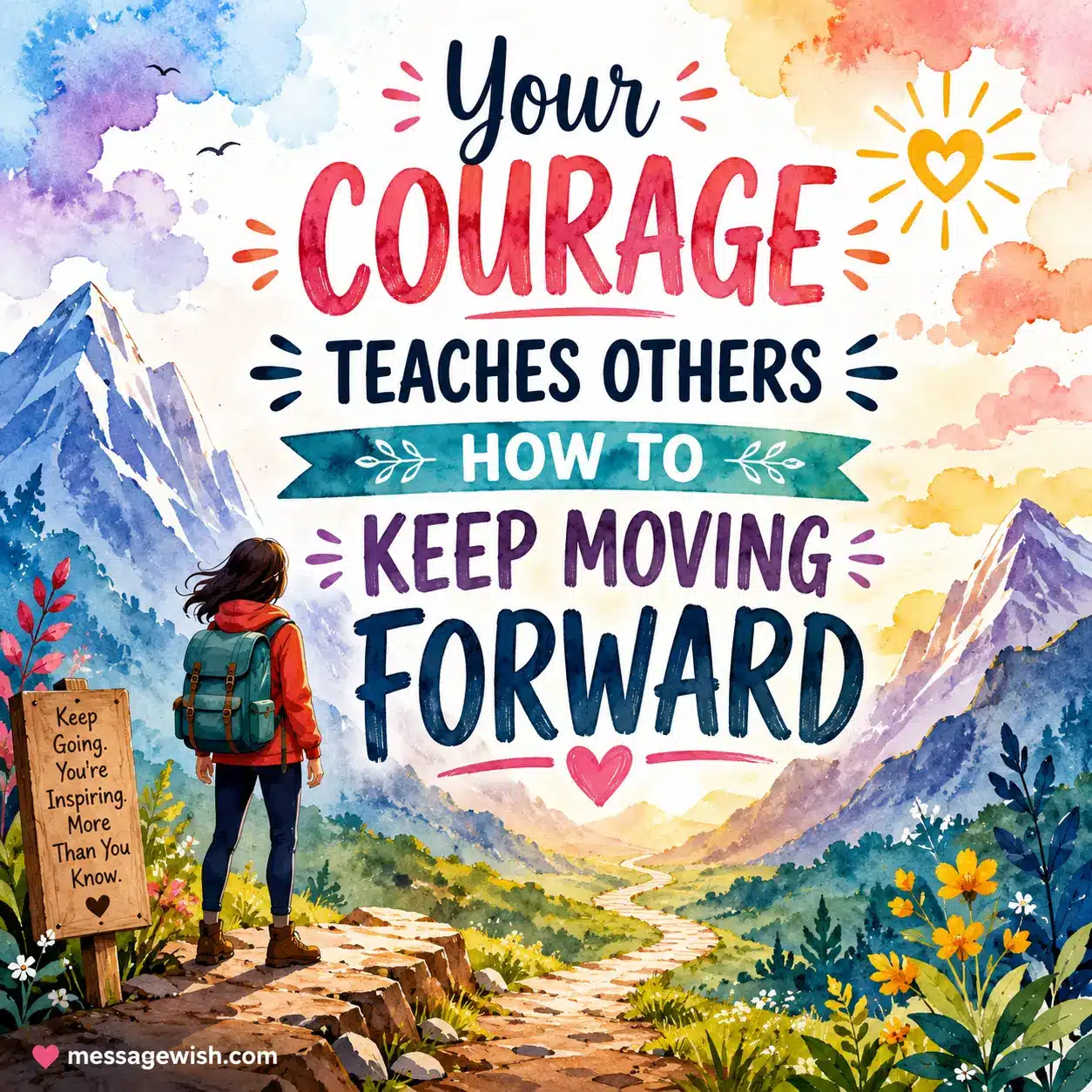 Your courage teaches others how to keep moving forward