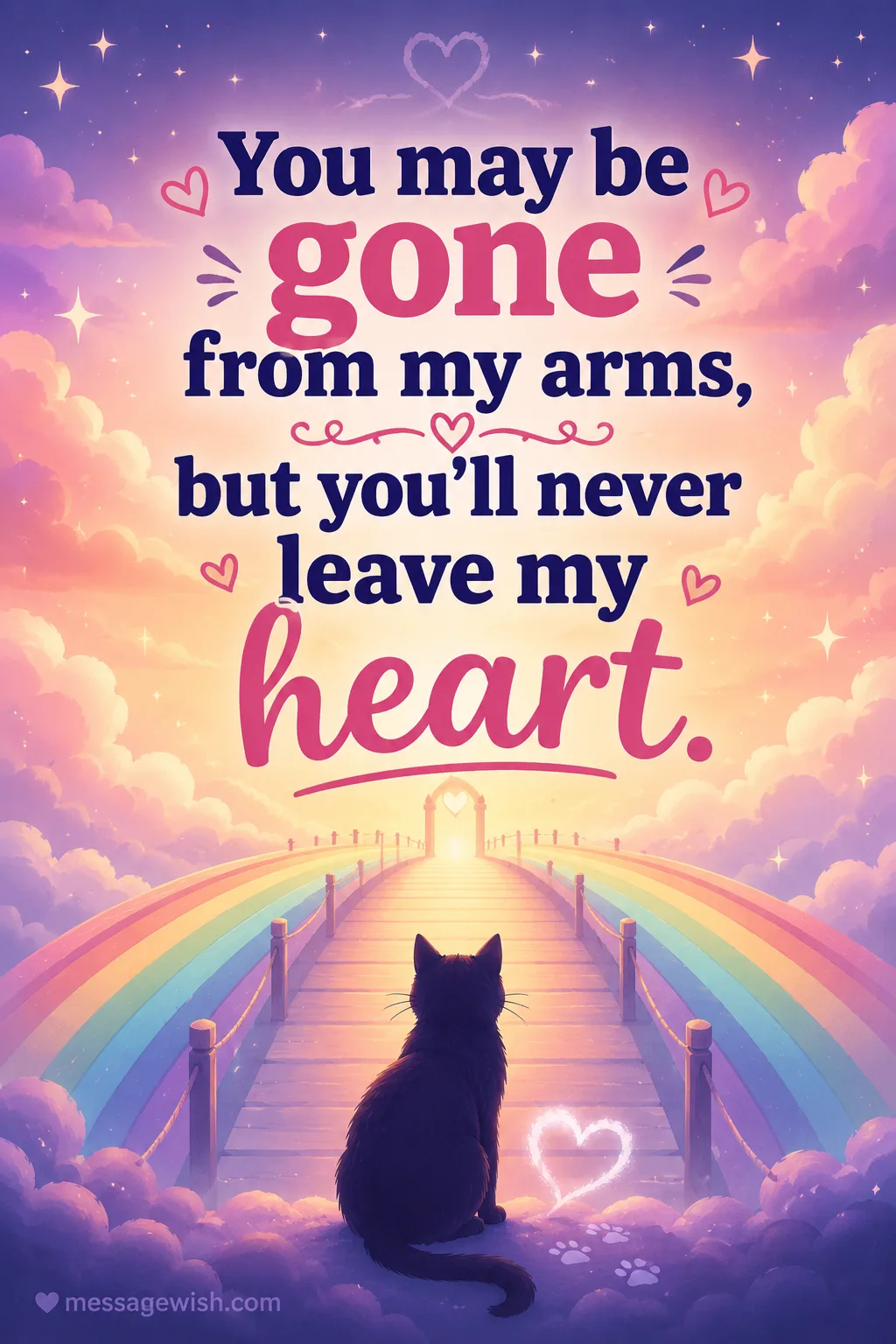 You may be gone from my arms but you'll never leave my heart
