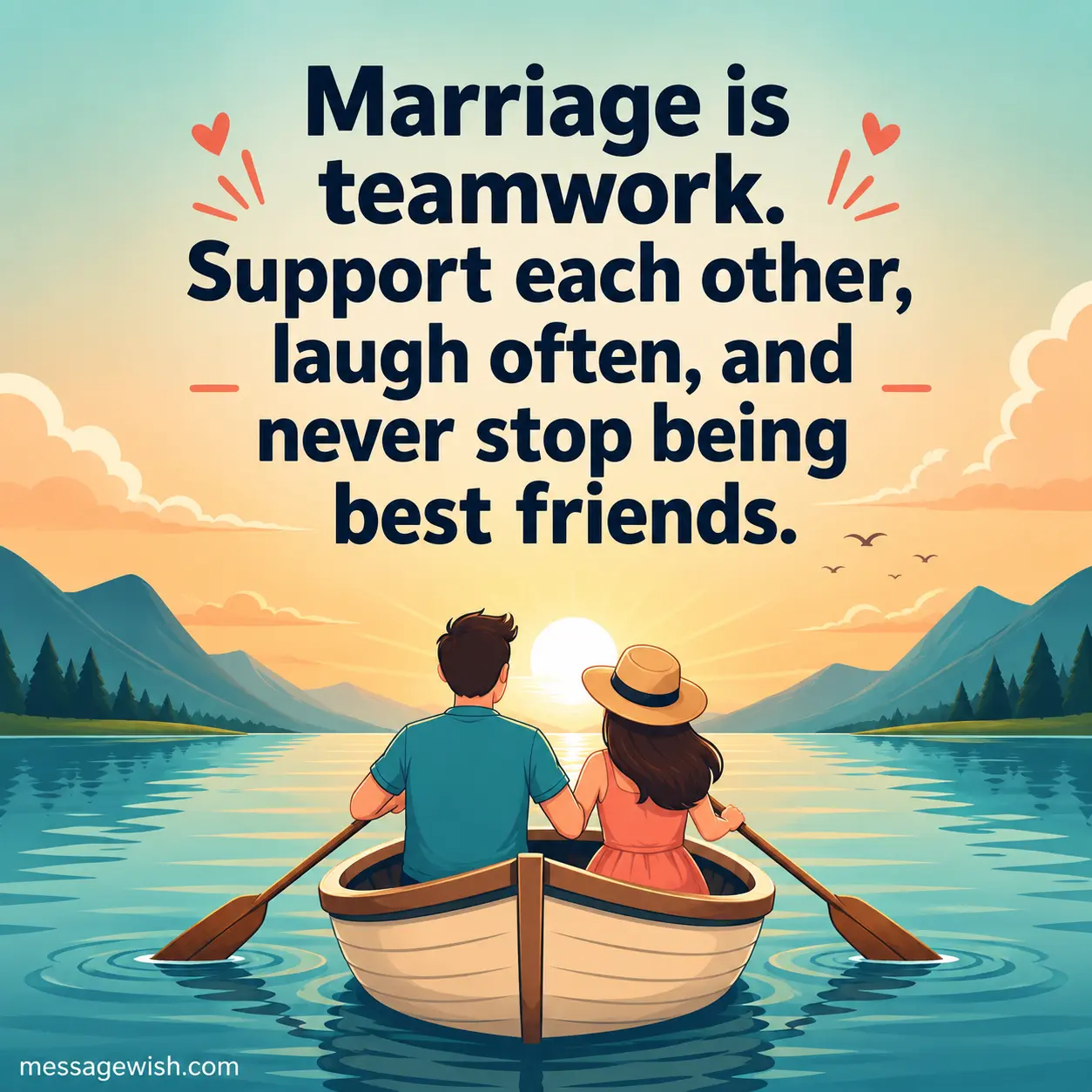Marriage is teamwork Support each other laugh often and never stop being best friends